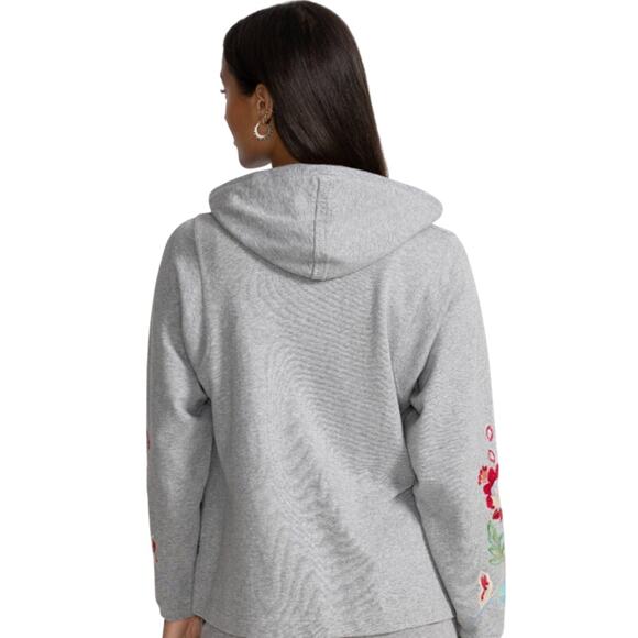 Johnny Was French Terry Hooded Sweatshirt Freyde J10625-1 Medium - Picture 3 of 7